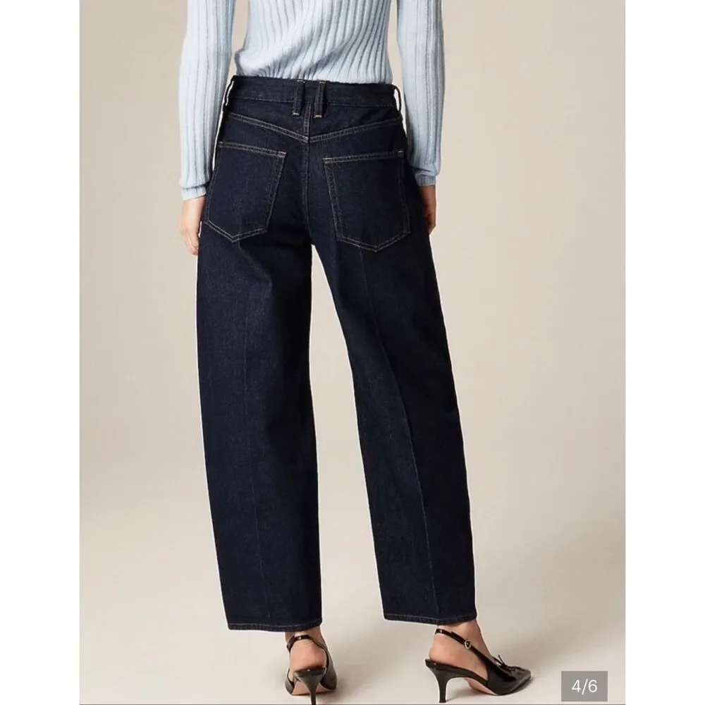 J.Crew Lasso Barrel Jean in dark rinse wash NWT size P27